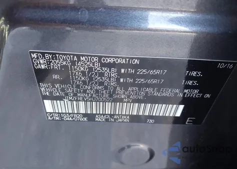 2017 Toyota Rav4 Le z USA, uszkodzony, nr VIN JTMZFREV5HJ700522